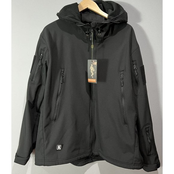 FREE SOLDIER Men's Outdoor Waterproof Soft Shell Hooded Military Tactical Jacket - Picture 1 of 13
